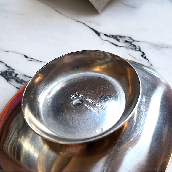 VTG Danish Mid Century 18/8 Stainless Taper Candleholder Pair Minimalist Mod - Picture 9 of 10